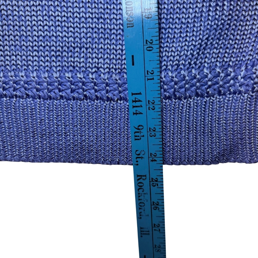 Lauren Ralph Lauren Periwinkle Blue Textured Knit Crewneck Sweater XL Cotton Mix - Picture 6 of 8